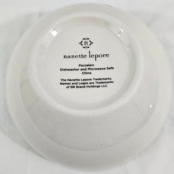 Nanette Lepore Floral Trim Porcelain 5.5" Cereal Soup Salad Bowls – Set of 4 - Picture 15 of 16